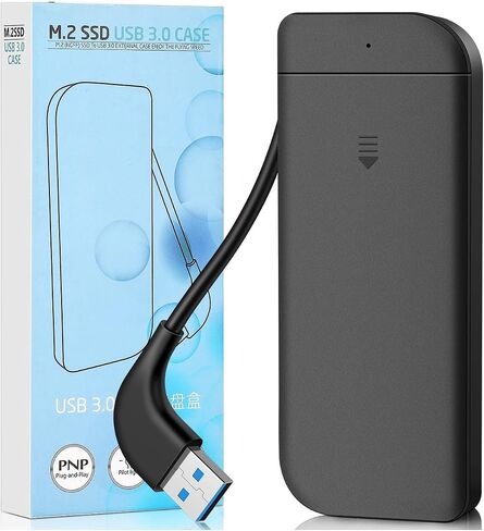 M.2 NGFF SATA SSD Enclosure Adapter,5Gbps USB3.0 Tool-Free Hidden Cord,SSD Reader Supports B and B&M Keys with Size 2280 2260 2242 2230 (Not for M.2 NVME) in Kuwait