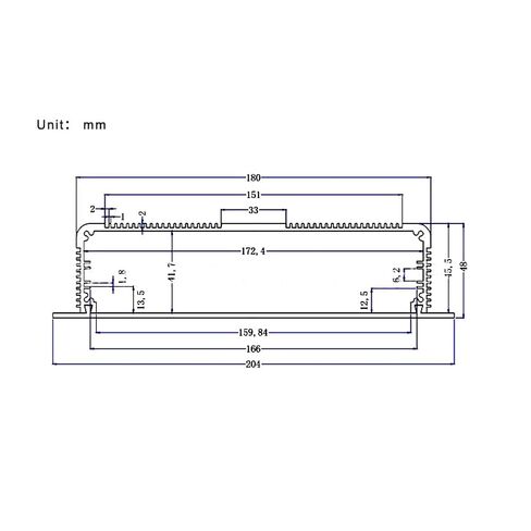 YWBL-WH Electronic Project Box, Die Cast Aluminum 48 x 204 x 160mm in Kuwait