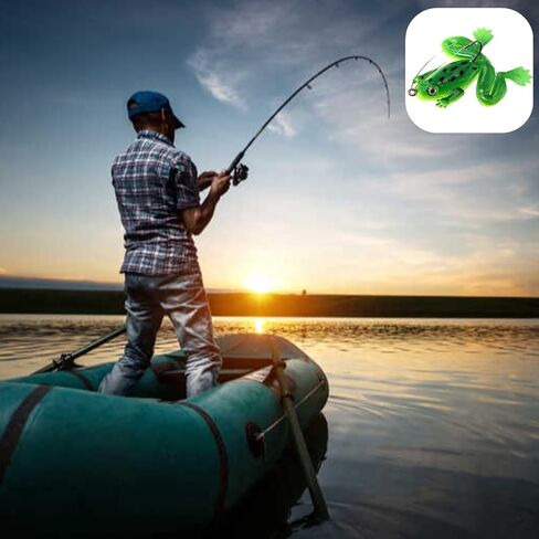 6 Pack Soft Frog Baits with Hooks Weedless Fishing Set in Kuwait