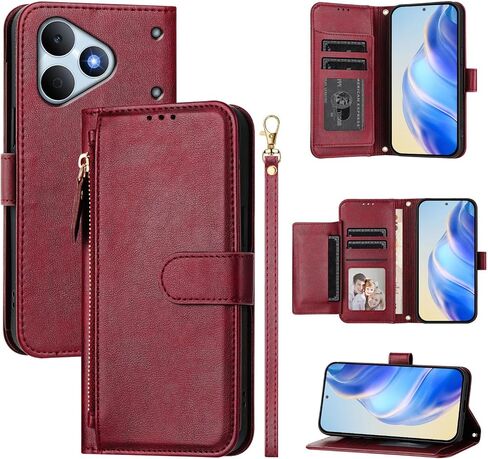 Compatible with TCL Nxtpaper 70 Pro Case Cover,Compatible with TCL NxtPaper 70 Pro 5G T807D T807W T807E Flip PU Leather Zipper Wallet Protective Cases Black in Kuwait