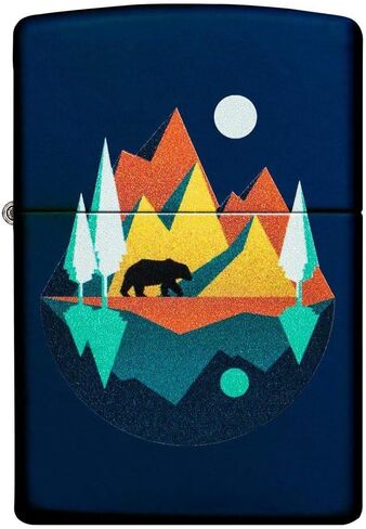 Zippo Geometric Bear and Mountains Design Pocket Lighter in Kuwait
