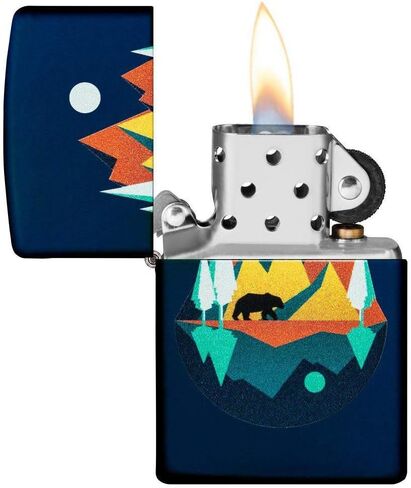 Zippo Geometric Bear and Mountains Design Pocket Lighter in Kuwait
