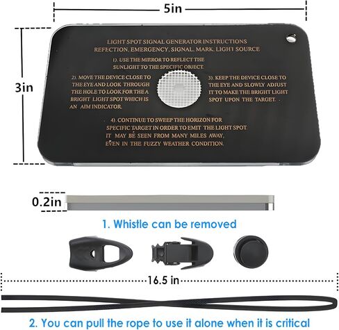 Signal Mirror Survival Kits Military Grade, 3 x 5 in Camping Mirror with Survival Whistle, Gifts for Men, Birthday Gifts for Fathers Husband Boyfriends in Kuwait