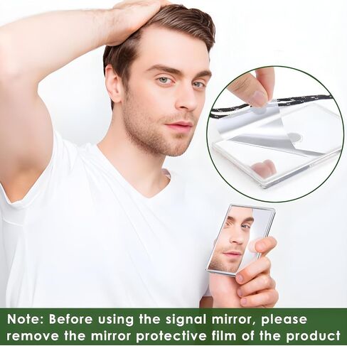 Signal Mirror Survival Kits Military Grade, 3 x 5 in Camping Mirror with Survival Whistle, Gifts for Men, Birthday Gifts for Fathers Husband Boyfriends in Kuwait