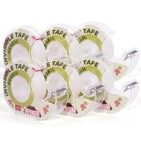 شريط شفاف من TAPEBEAR مع موزع، شريط سحري غير مرئي مقاس 3/4 × 985 بوصة، شريط حرفي شفاف للعودة إلى المدرسة، وإصلاح الكتب، وتغليف هدايا المهرجانات، ومستلزمات المكتب المنزلية، وفنون DIY، 6 عبوات