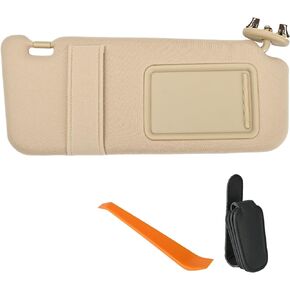 Beige Driver Left Side Sun Visor Replacement Compatible with 2007 2008 2009 2010 2011 Toyota Camry Accessories Without Sunroof Replaces# 74320-06780-B0, 74320-33B81-B0