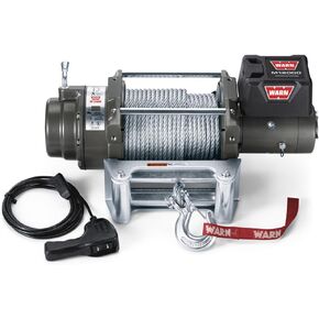 WARN 47801 M15000 Series Electric 12V Heavyweight Winch with Steel Cable Wire Rope: 7/16" Diameter x 90' Length, 7.5 Ton (15,000 lb) Pulling Capacity