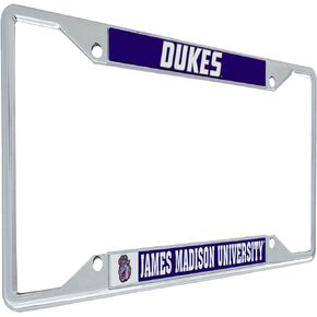 إطار لوحة ترخيص معدني من Desert Cactus James Madison University JMU Dukes للجزء الأمامي أو الخلفي من السيارة مرخص رسميًا (التميمة)