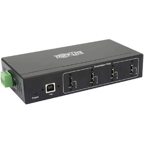 Tripp Lite 4-Port USB 2.0 Hub, Industrial Grade Hub USB 2.0, 15 kv ESD Immunity, Industrial USB 2.0 Hub with 4 Ports, Metal Housing Build, Wall/DIN Mounting (U223-004-IND-1)
