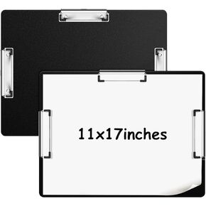 4 Pcs 11x17 Clipboard Three Clip Tough Extra Large Clipboard Horizontal Clipboard 11x17 Drawing Clipboard for School Office Home Students Teachers Supplies