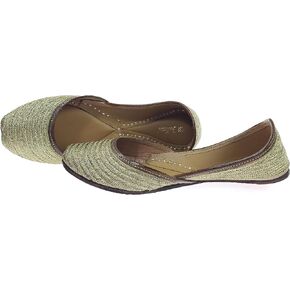 Fulkari Women's Zangira Genuine Soft Leather Jutis | Bite and Pinch Free Juttis | Punjabi Formal Jutti | Girl's Casual Flat jooti Ladies Mojari | Office Ethnic Bellies Juti |