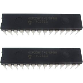 2 Pcs MCP23017 DIP 28 PINS 16-Bit I/O Expander with Serial Interface in Kuwait