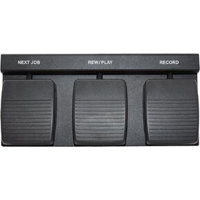 DAC FP-110-USB 3-Function USB Foot Pedal; For use with Computers; Works with PcDictate II; 3-function Control with NEXT JOB, REW/PLAY & RECORD; USB Connector