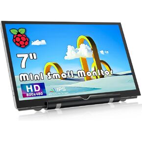 HAMTYSAN Raspberry Pi Mini Screen Monitor, 7 Inch Screen 800x480 HDMI Small Monitor IPS LCD Screen Display for Raspberry Pi 400/4/3/Zero/Jetson Nano/Orange Pi/Win11/10/8/7, No-Touch