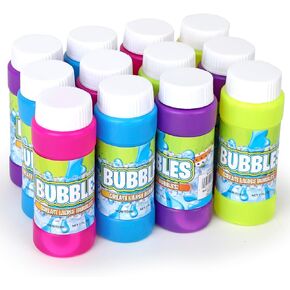 Outdoor Bubbles - 2 oz Bubble Blower Solution with Bubble Wands - Summer Fun Toys & Party Favers - Endless Bubble Fun for Kids and Adults (1 Single Bottle)