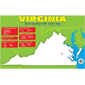 Gallopade Publishing Group Virginia Write-On/Wipe-Off Desk Mat, State Map (9780635107237) Large