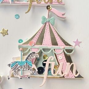 KSCRAFT Circus Tent Shaker Metal Cutting Dies for DIY Scrapbooking/Card Making/Kids Fun Decoration Supplies