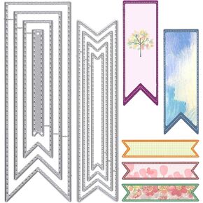 8 Pcs Bookmark Die Cuts Metal Cutting Dies Carbon Steel Embossing Template DIY Craft Die Cutting Stencils Metal Dies Scrapbooking Tool for Paper Crafting Card Making Supplies