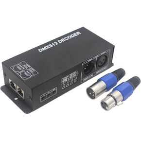 JOYLIT DMX512 LED Decoder Controller 4 Channels 4X4A 192W Digital Display DC 12V-24V for RGBW 5050 3528 LED Strip Light