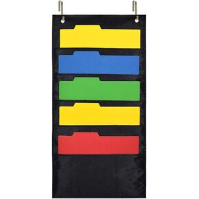 VNOM Storage Pocket Chart with 10 Pockets Hanging Wall File Folder Organizer Storage for Classroom Home Office,3 Over Door Hangers Included,Organize Scrapbooks Paperworks Invoices Papers Stuff