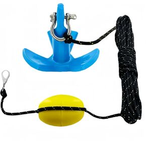 XIALUO Marine River Anchor Kit 8 lb Blue PE Coated Kayak Anchor Accessories with 30 ft Rope for Fishing Kayaks, Canoe, Jet Ski, SUP Paddle Board and Small Boats