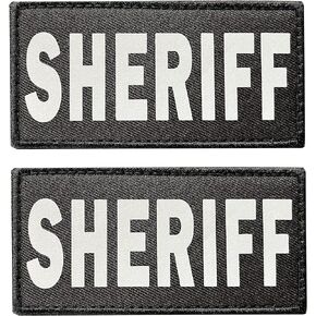 SUVIYA 4x2 Inch Golden Yellow Sheriff Patch with Hook and Loop Police Patch(2 Pack)