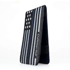 Craftsman Golf Blue Strips Stars Golf Scorecard Holder & Yardage Book Cover Holder