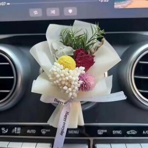 Cute Flower Bouquet Car Air Freshener Vent Clips and Adhesives For All Surfaces. Mini Bouquet Dried Flower For Car and Household Decoration Car Vent Clip Air Freshener Auto Interior Accessories