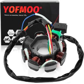 Magneto Stator AC Ignition Coil 8 Pole 5-wire Compatible with GY6 125cc 150cc 125 ATV Scooter Moped Go Kart Buggy Quad 4-stroke Pit Dirt Bike QMI152 QMI157 QMJ152 TaoTao Roketa Buyang Sunl