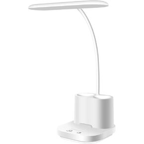 XINLANTECH Eye-Caring Desk Lamp, 3.7v 13.32Wh Rechargeable Li-ion Battery Table Lamp w/Pen Holder for Home, Office, Desk Study Light for Dorm, 800-Lm, 3 Lighting Modes