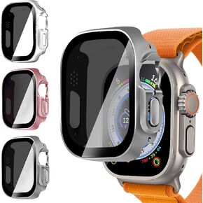 PUKMCX 3 Pack for Apple Watch 44mm Series 6/SE/Series 5/Series 4 Privacy Screen Protector Case, Anti Spy Anti-Peeping Ultra-Thin Tempered Glass Hard PC Case Cover for iWatch 44mm Accessories