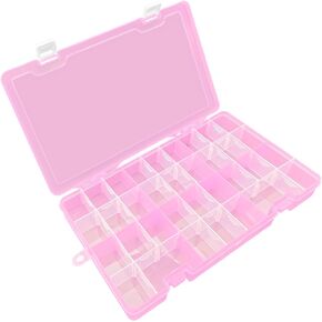 DUOFIRE Plastic Organizer Container Storage Box Adjustable Divider Removable Grid Compartment Big Clear Slot Box for Jewelry Beads Earring Container Tool Fishing Hook Small Accessories, Blue 34 Grids