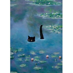 GUYANA 5D DIY Diamond Painting Kits for Adults,Cats in Diving Diamond Painting Full Drill Round Art Gems Diamond Art Perfect for Home Wall Decor(12x16 inch /30x40 cm)