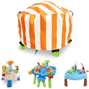 Water Table Cover Round,Outdoor Waterproof Kids Water Table Cover for Little Tikes Water Table,Toddle Water Play Table Toys Cover for Little Tikes Fish 'n Splash Water Table(Black,34''x18'')