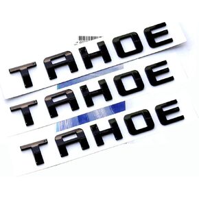 3X OEM Black Tahoe Nameplate Emblems Letter Badge for 2007-2019 Tahoe Glossy Shiny