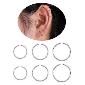 Enticera 3 Pairs 14k Gold Plated Small Hoop Earrings Set for Women G23 Titanium Hypoallergenic Cartilage Nose Septum Helix Tragus Rings Multiple Piercing Jewelry 7mm 8mm 10mm Gold 22G