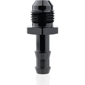 STPCTOU 6AN Male Flare to 5/16 Hose Barb Straight Fitting Adapter,Aluminum Straight Swivel Push On Barb Fuel Line Fitting(Black Anodized)