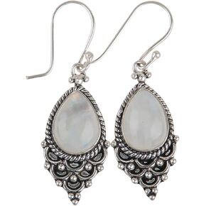 Vintage Glamour Exquisite Gemstone Oxidised Earrings Handmade in 925 Sterling Silver (Green Peridot)