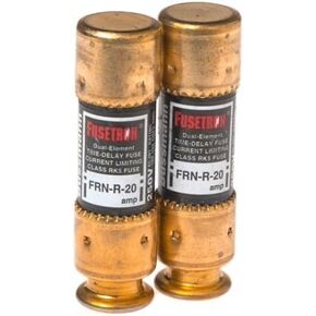 Bussmann BP/FRN-R-20 20 Amp Fusetron Dual Element Time-Delay Current Limiting Class RK5 Fuse, 250V Carded UL Listed, 2-