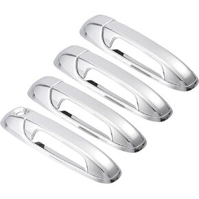X AUTOHAUX 4pcs Chrome Plated ABS Exterior Side Door Handle Cover Trim for Dodge for Ram 1500 2500 3500 2002-2008 Silver Tone Outer Door Handle Cover Decoration