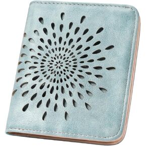 APHISON Womens Wallet, Slim Small Wallet for Women RFID Wallet Women Sunflower Leather ID Credit Card Holder whit Zipper Coin Pocket Bifold Compact Wallet