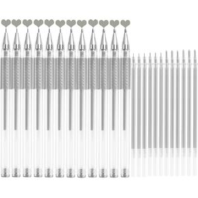 Silver Gel Pen Sets,4 Tip Sizes 0.5, 0.6, 0.8, 1.0mm for Black Paper Drawing, Sketching, Illustration, Card Making, Bullet Journaling, Pack of 24