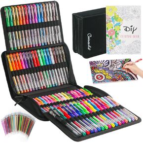 Gel Pens for Adult Coloring Books, 88 Pack Artist Glitter Gel Pens Colored 40% More Ink with Matched Refills, Suitable for Drawing Note Taking Crafts Journaling Planner Scrapbook