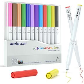 Welebar Sublimation Ink Markers for Cricut Maker 3/Maker/Explore 3/Air 2/Air, 1.0 Tip Infusible Medium Point Pens for Heat Transfer Mugs Easy Press
