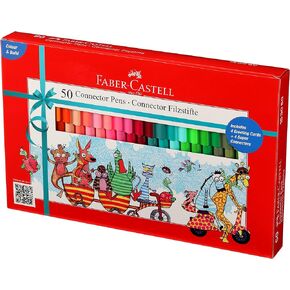 Faber Castell Connector Pens, Multicolor - Pack of 50