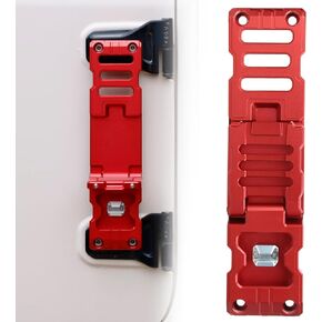 خطوة قدم مفصلية للباب متوافقة مع جيب رانجلر 2007-2023 JK JKU JL JLU & Gladiator JT، دواسة قدم قابلة للطي من سبائك الألومنيوم مع فتاحة زجاجات باللون الأحمر - قطعة واحدة (لا تناسب 2021 Gladiator) in Kuwait