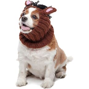 Zoo Snoods Horse Costume - Knit Pony Dog Snood Ear Wrap for Pets, Warm Neck Cover for Halloween and Winter (Small)