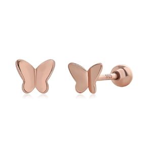 Meissa Ball Screw Back Stud Earring for Women 925 Sterling Silver Butterfly Ball Back Studs Sleep Earrings Unisex Multiple Piercings (Gold)