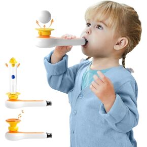TOP BRIGHT 3-in-1 Montessori Toy for Toddler with Whistle, Ball Blowing, Floating Blow Pipe Balls – Sensory Baby Toy, Fine Motor Skills, Learning Educational Toy for 3 4 5 Year Old Boys Girls Gifts