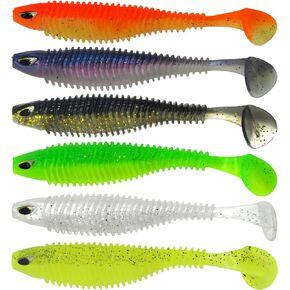 Fat Soft Paddle Tail Swim Baits in 3 inch/4 inch for Bass Fishing, Saltwater, and Freshwater (48 Pack/36 Pack)